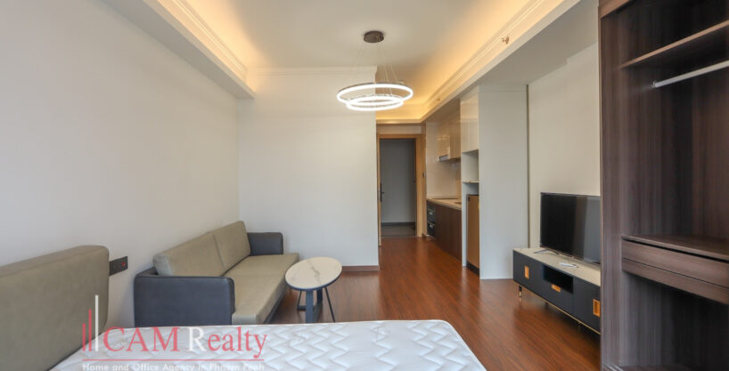 studio condo on 9th floor for rent at Agile Sky Residence in BKK3 (border BKK1), Phnom Penh - N3477168